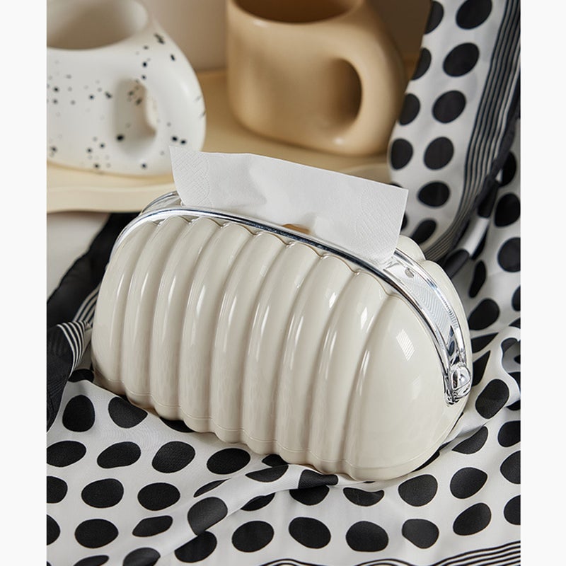 Tissue Box Cover Decorative Shell Bag Shape Desktop Napkin Dispenser for Dormitory Living Room - Image 4