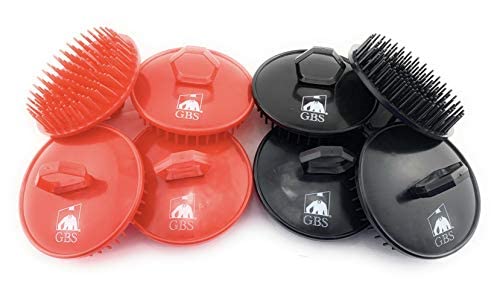 GBS Easy to Hold Hair Scalp Shampoo Brush Scrubber 4 Black 4 Red Pack of 8