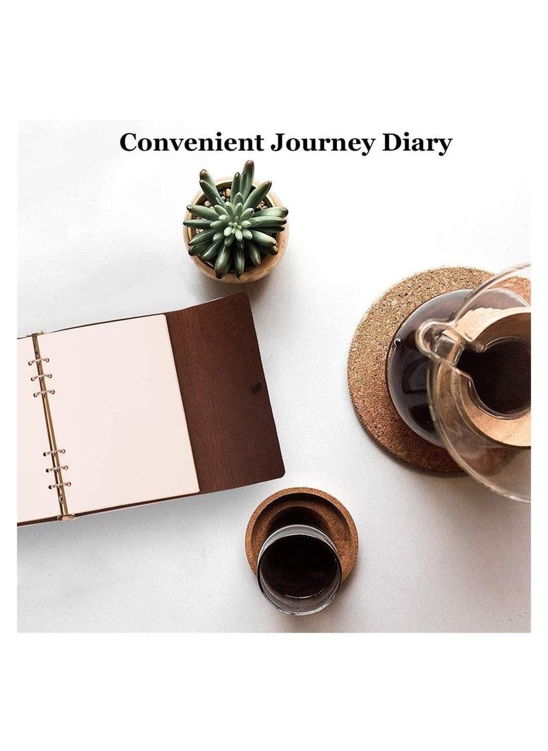 Y&D - Leather Notebook, Vintage Retro Pu Cover Writing Journal Diary Leaf Pattern Spiral Blank String Daily Notepad Unlined Paper Pendants Classic Embossed Loose - Image 1