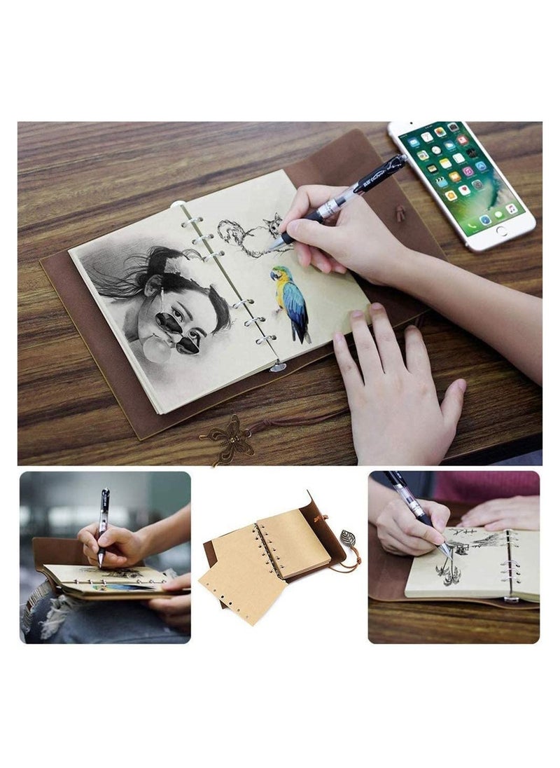 Y&D - Leather Notebook, Vintage Retro Pu Cover Writing Journal Diary Leaf Pattern Spiral Blank String Daily Notepad Unlined Paper Pendants Classic Embossed Loose - Image 1
