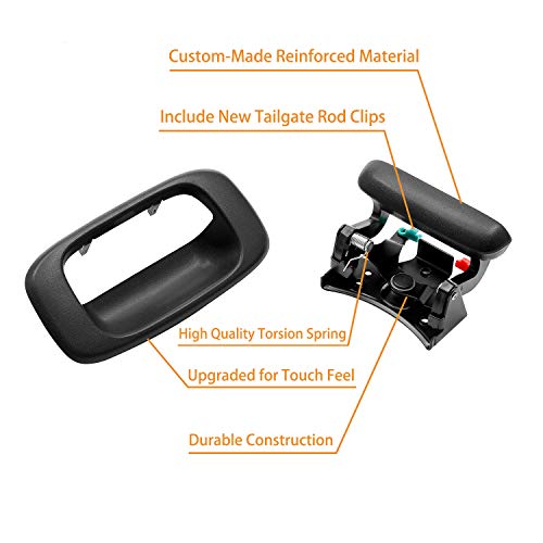 Gledewen طقم إعادة بناء قفل مقبض الباب الخلفي، متوافق مع شيفروليه سيلفرادو 1500 2500 3500 من 1999-2006، جي إم سي سييرا، بديل# 15997911 15921948 أجزاء باب الخلفي حشوة إطار قفل برغي مفصل مجموعة قفل - Image 4