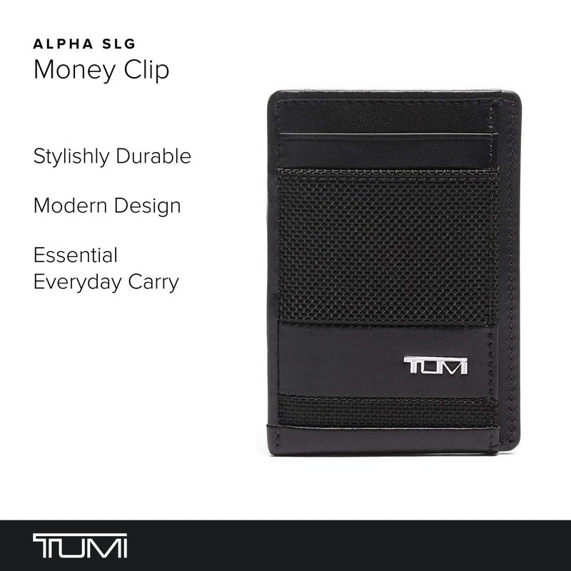 TUMI - Alpha Money Clip Card Case - Credit Card Wallet - Stylish Cash & Money Clip - 2.9" X 4.1" X 0.6" - Black - Image 2