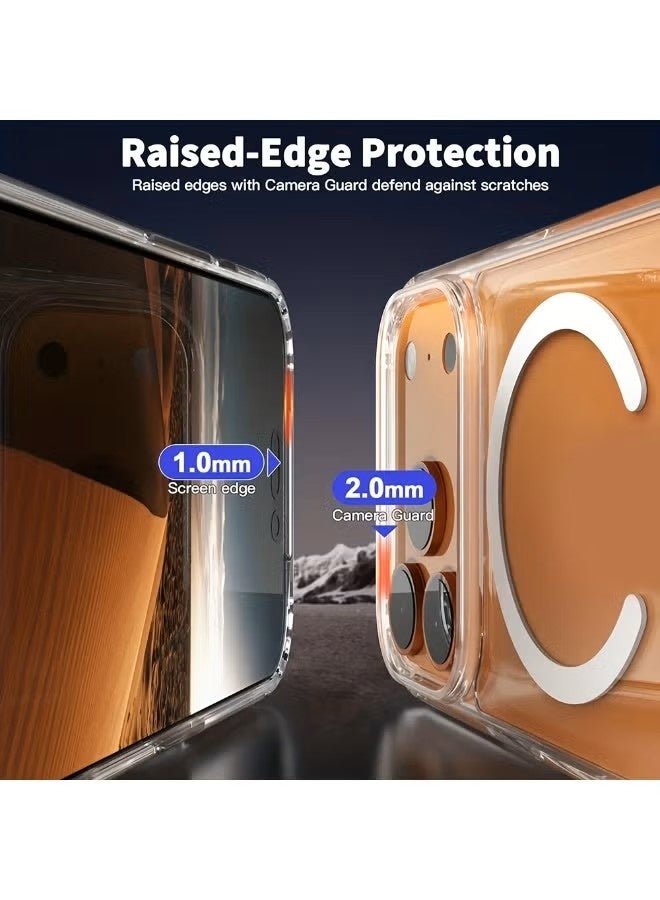 general MAGEASY Bright M Magnetic Clear Case for iPhone 17 Pro – 16ft Drop Protection, MagSafe Compatible, Anti-Yellowing Slim Hybrid Cover - Image 4