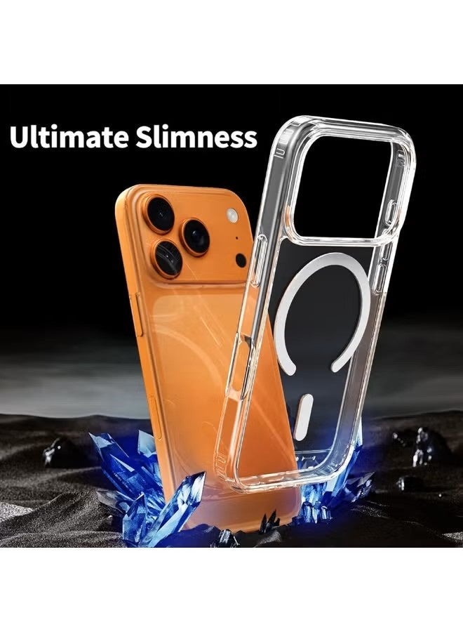 general MAGEASY Bright M Magnetic Clear Case for iPhone 17 Pro – 16ft Drop Protection, MagSafe Compatible, Anti-Yellowing Slim Hybrid Cover - Image 5