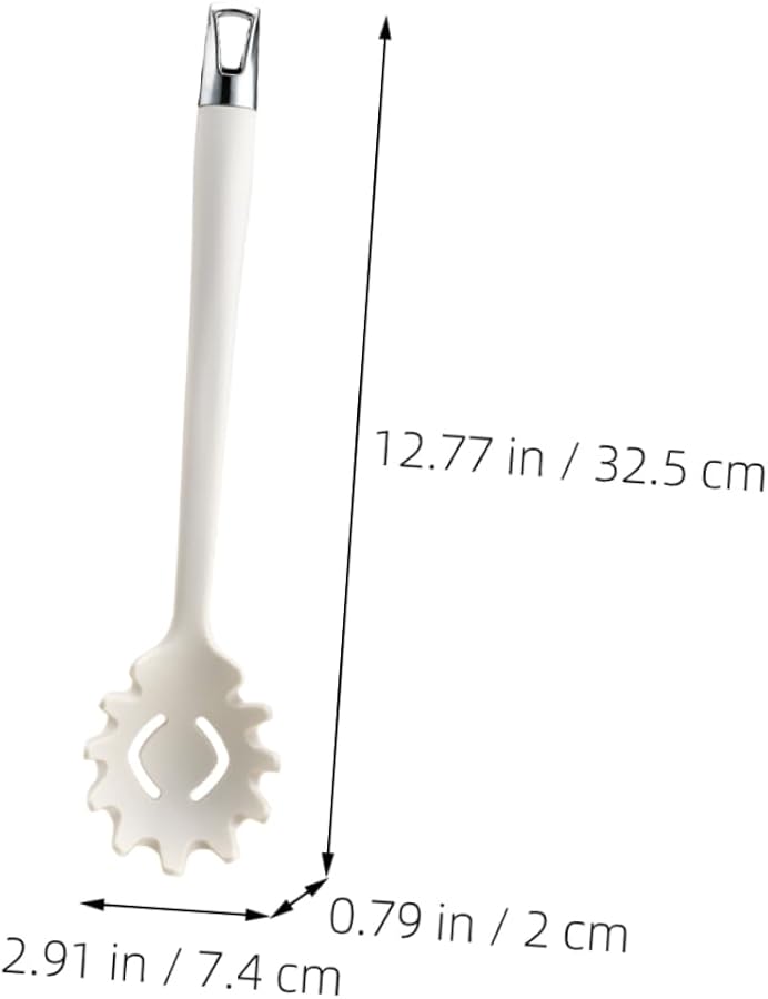 Heat Resistant Silicone Pasta Spoon Server Non Stick Kitchen Utensil for Cooking and Serving Spaghetti - Image 3