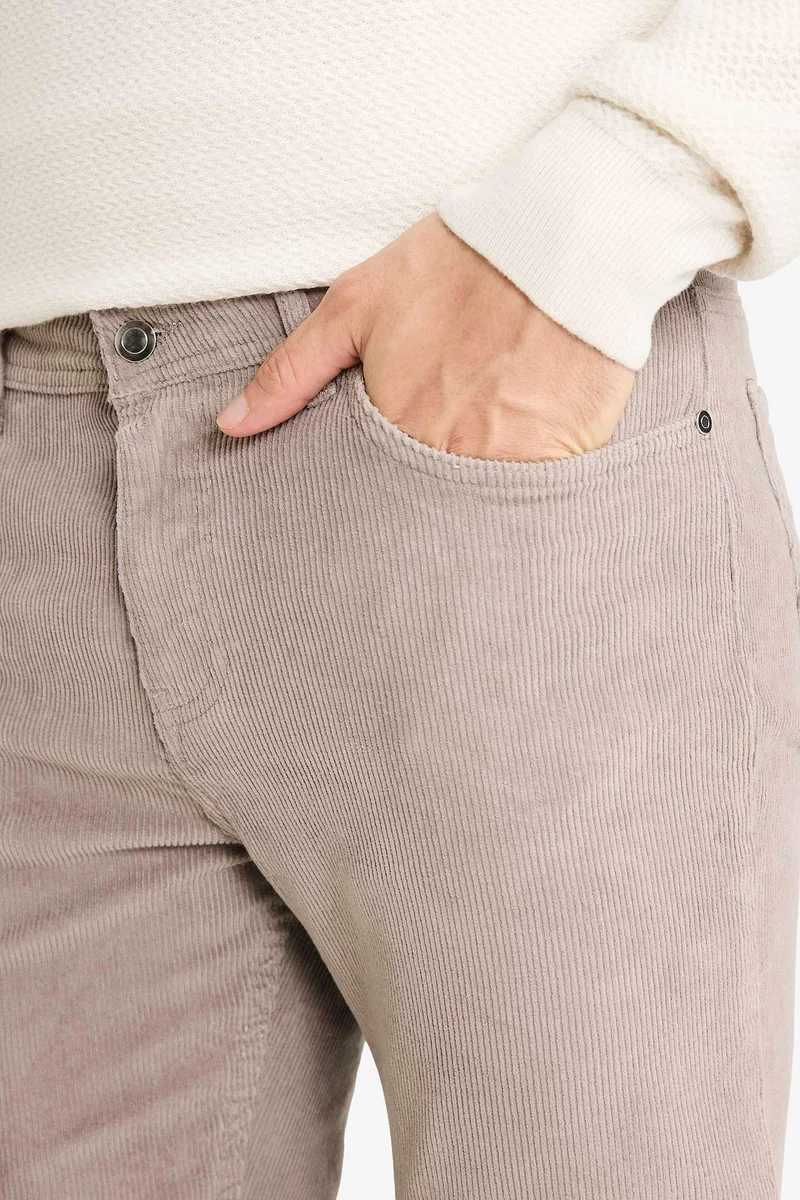 Defacto  Regular Fit Velvet Trousers for Men | Best Price UAE