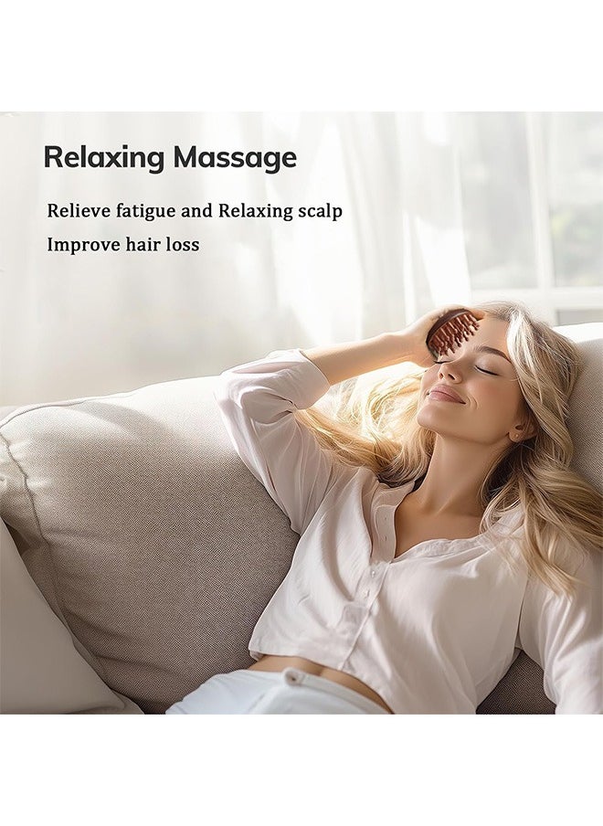 BTFMEI Wooden Scalp Massager with Handle, Massage Brush, Sandalwood Scalp Massager,for Men and Women, Full Body Hair Brush  - Image 2