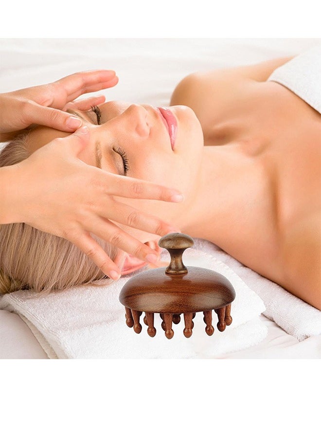 BTFMEI Wooden Scalp Massager with Handle, Massage Brush, Sandalwood Scalp Massager,for Men and Women, Full Body Hair Brush  - Image 3