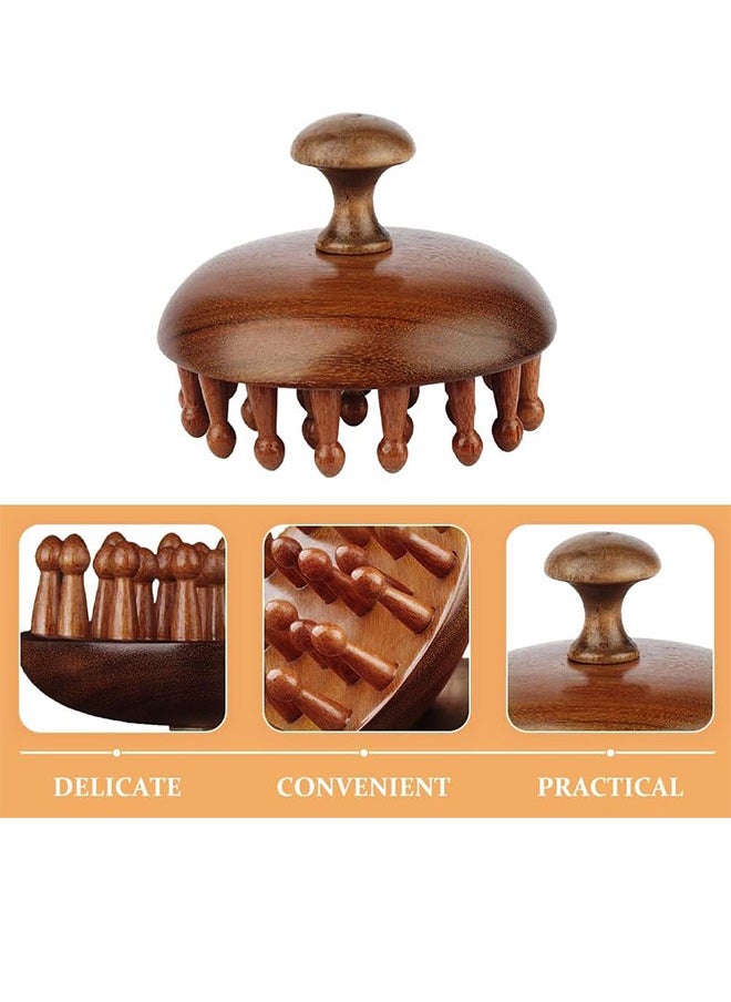 BTFMEI Wooden Scalp Massager with Handle, Massage Brush, Sandalwood Scalp Massager,for Men and Women, Full Body Hair Brush  - Image 5