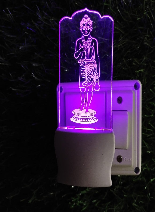 UKANI NILKANTH VARNI 3D Optical Illusion Acrylic Night Lamp, 7 Colors RGB Auto Colour Changing LED Plug n Play Night Light, Office Light, Best Gift - Pack of 1 (SD008,Multicolour, 3 Inch) - Image 4