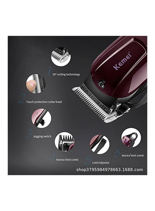 NIBEMINENT Professional Electric Fader Hair Trimmer Maroon/Black 273grams - Image 2