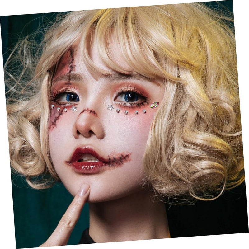 6Sheets Face Jewels Rhinestones for Makeup Eye Body Gems Stick Stickers for Halloween Costume Parties Festivals and Special Occasions Safe Reliable Skin Material - Image 3