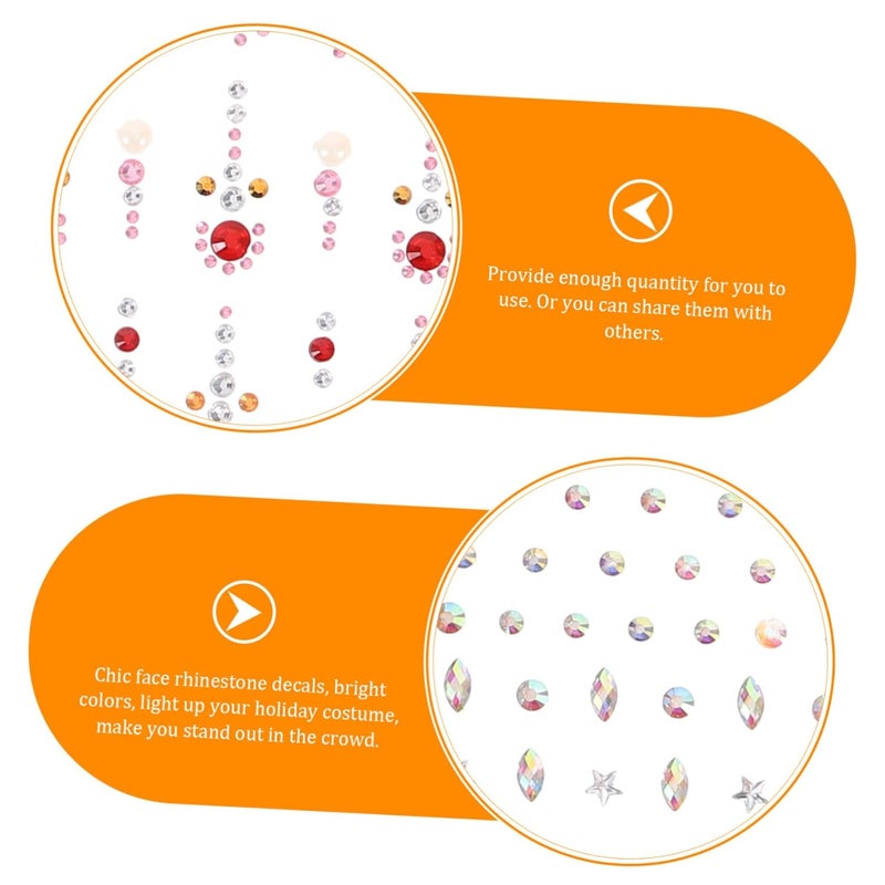 6Sheets Face Jewels Rhinestones for Makeup Eye Body Gems Stick Stickers for Halloween Costume Parties Festivals and Special Occasions Safe Reliable Skin Material - Image 5