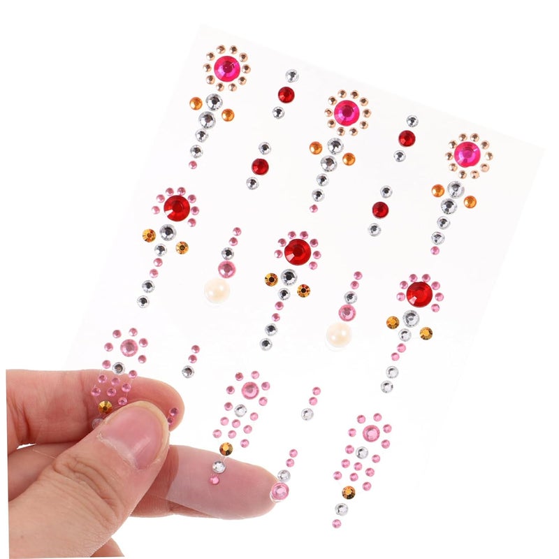 6Sheets Face Jewels Rhinestones for Makeup Eye Body Gems Stick Stickers for Halloween Costume Parties Festivals and Special Occasions Safe Reliable Skin Material - Image 4