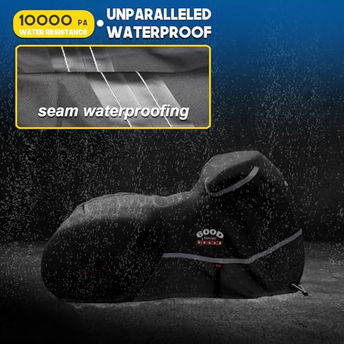 Rosefray Motorcycle Cover 600D Waterproof for Touring Models Harley Davidson Road King,Road Glide,Street Glide, Electra Glide,Low Rider-ST Indoor & Outdoor Storage Black - Image 3