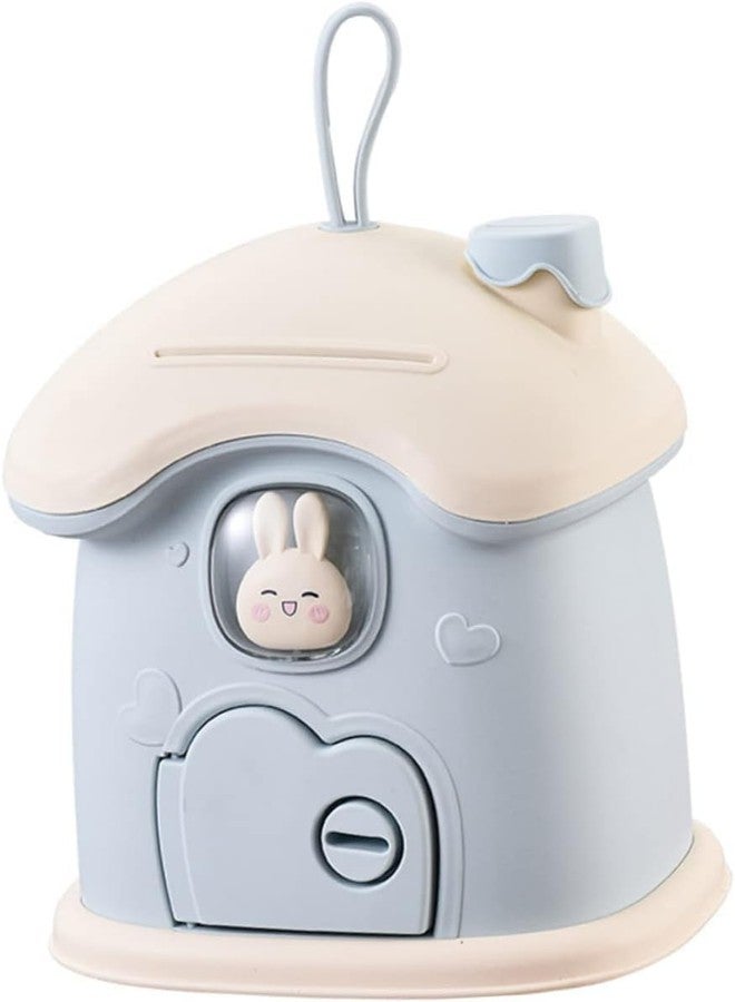 Sajani Creative Cartoon Design Money Bank, Money Saving Bank with Coin Slot, Plastic Piggy Bank for Boys & Girls (Pack of 1) (Rabbit Piggy Bank -Blue) - Image 1