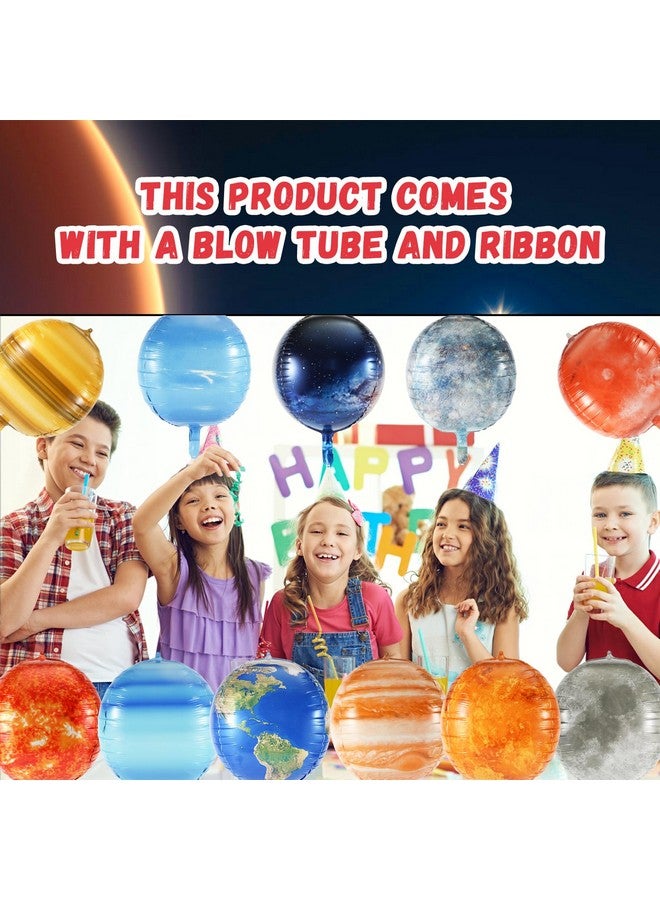PEUTIER 11pcs Planet Balloons, 22 Inch Large Galaxy Balloons Aluminum Foil Solar System Balloons Inflatable Globe Outer Space Theme Balloons for Kids Science Fiction Birthday Party Shower Decorations  - Image 5