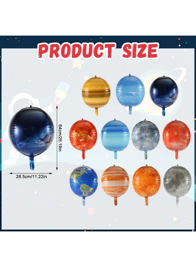 PEUTIER 11pcs Planet Balloons, 22 Inch Large Galaxy Balloons Aluminum Foil Solar System Balloons Inflatable Globe Outer Space Theme Balloons for Kids Science Fiction Birthday Party Shower Decorations  - Image 2
