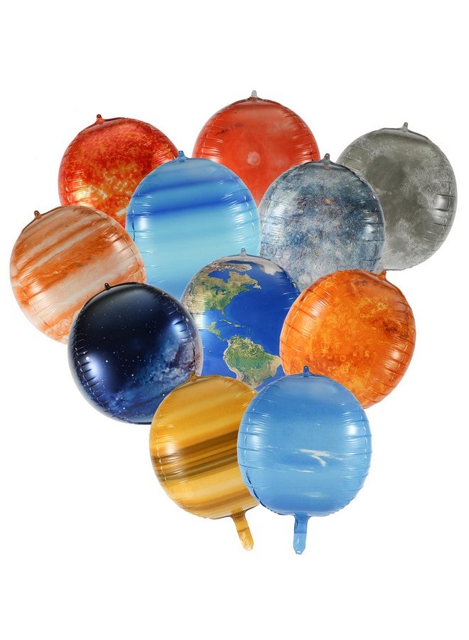 PEUTIER 11pcs Planet Balloons, 22 Inch Large Galaxy Balloons Aluminum Foil Solar System Balloons Inflatable Globe Outer Space Theme Balloons for Kids Science Fiction Birthday Party Shower Decorations  - Image 1