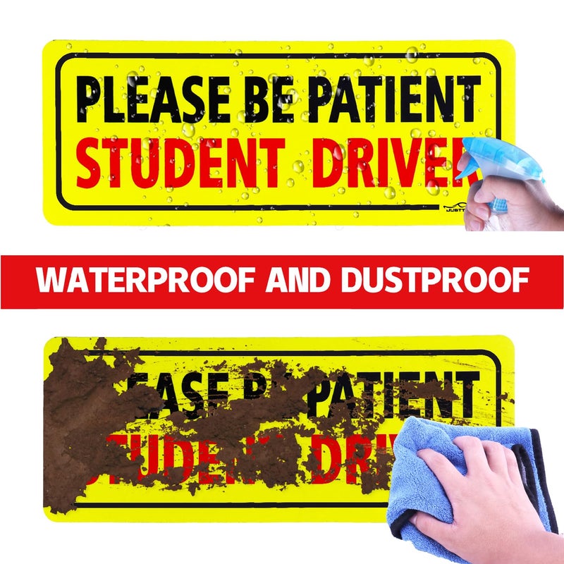 JUSTTOP 3pcs Student Driver Magnet for Car, Please Be Patient Student Driver, New Drivers Sticker Safety Warning, Magnetic Reflective Rookie Driver Bumper Sticker (Black&Red) - Image 5