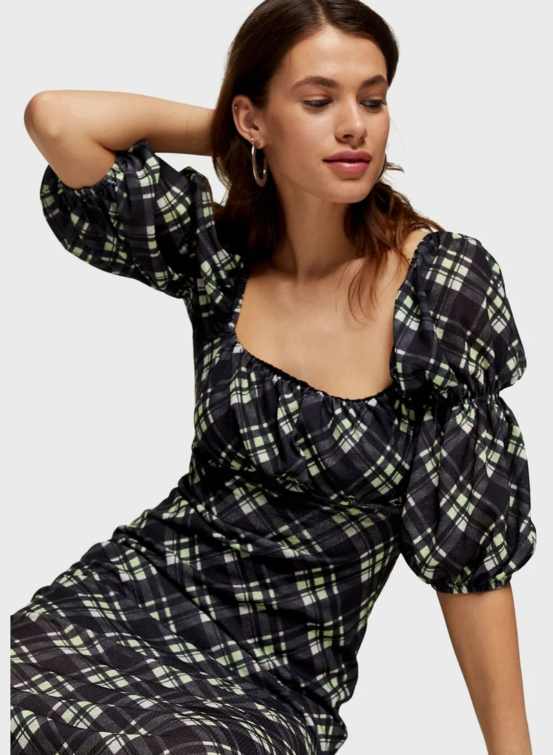 توب شوب Balloon Sleeve Printed Dress