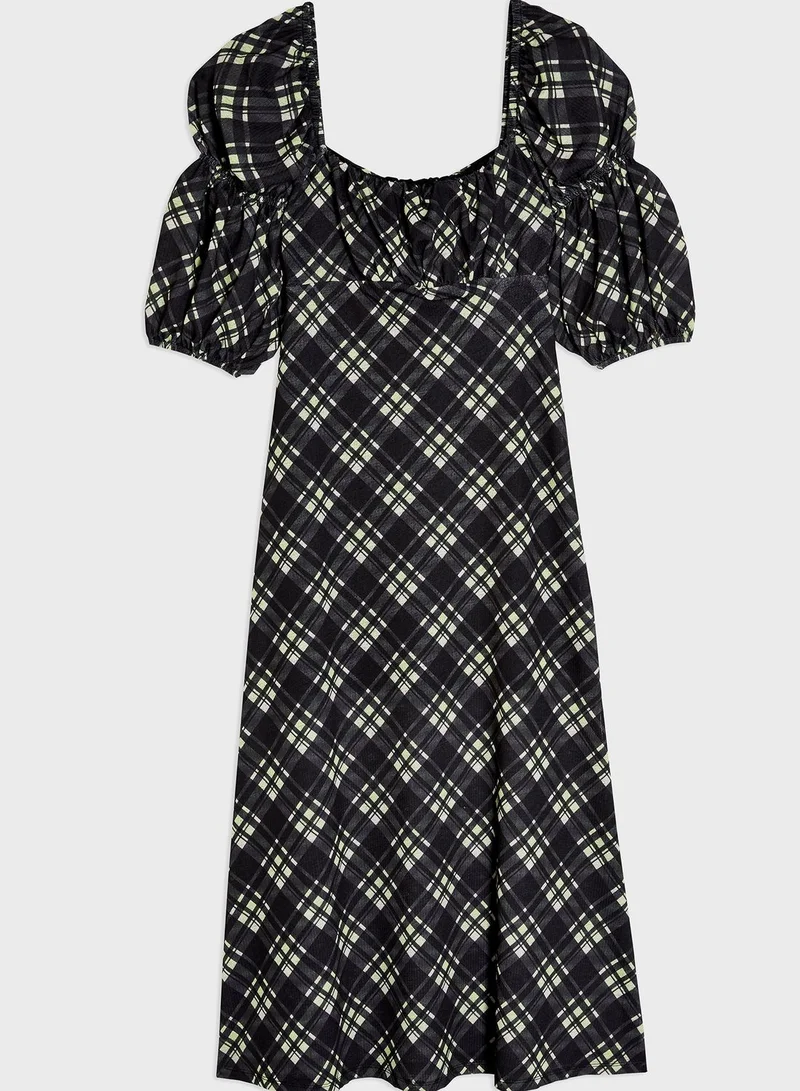 توب شوب Balloon Sleeve Printed Dress