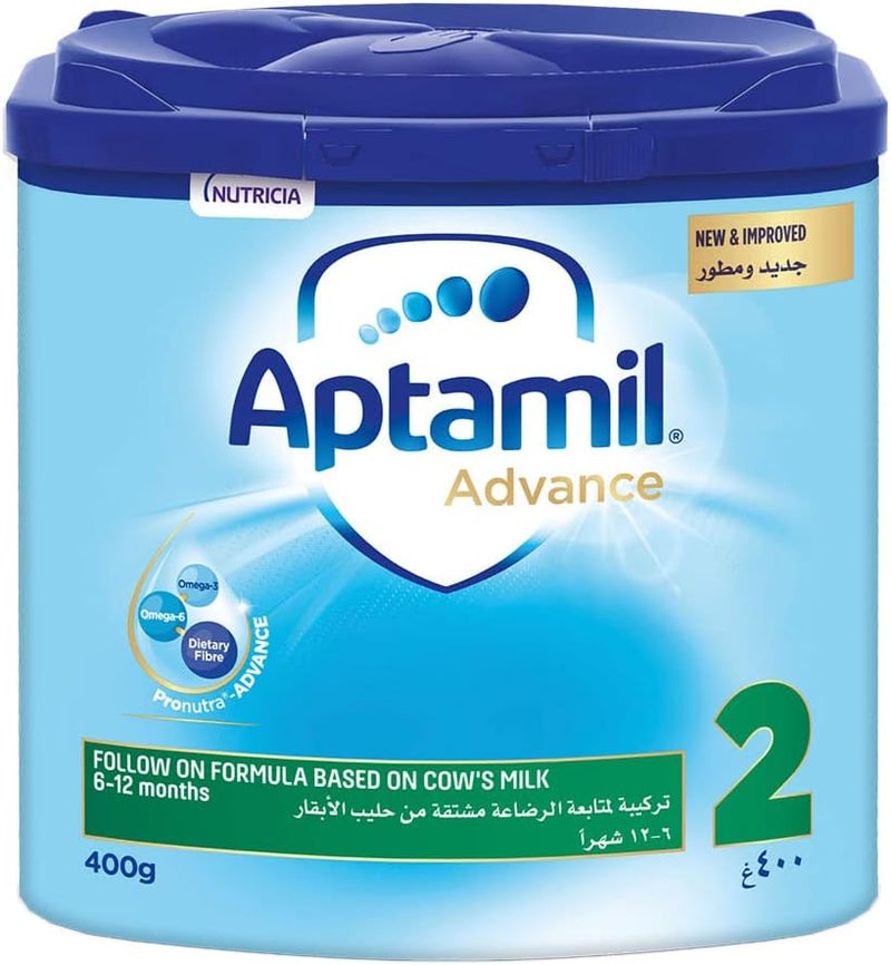 Aptamil أبتاميل أدفانس 2 تركيبة متطورة للمتابعة من 6-12 شهر، 400غ - Image 1