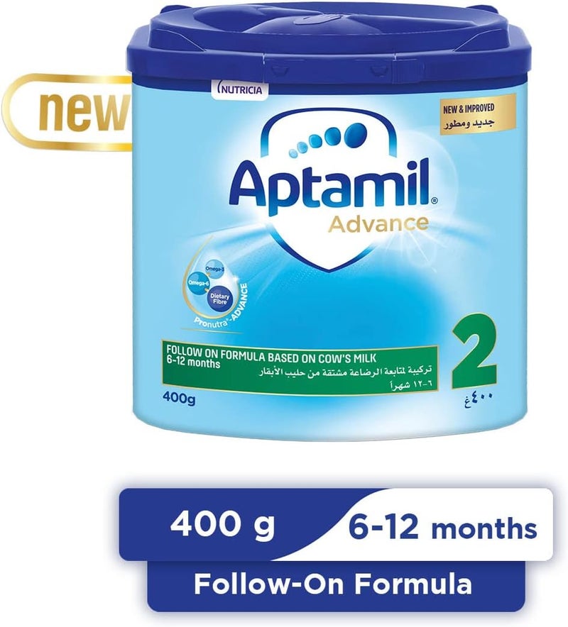 Aptamil أبتاميل أدفانس 2 تركيبة متطورة للمتابعة من 6-12 شهر، 400غ - Image 2