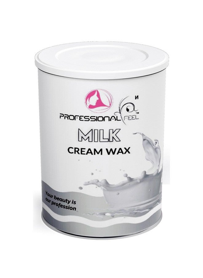 professional feel شمع حليب كريمي احترافي مع شرائح الشمع، شمع قابل للذوبان في الماء للوجه، الشفاه العليا، الذراعين، الساقين، خط البيكيني، الإبطين والجسم بالكامل (800 جرام) - Image 1