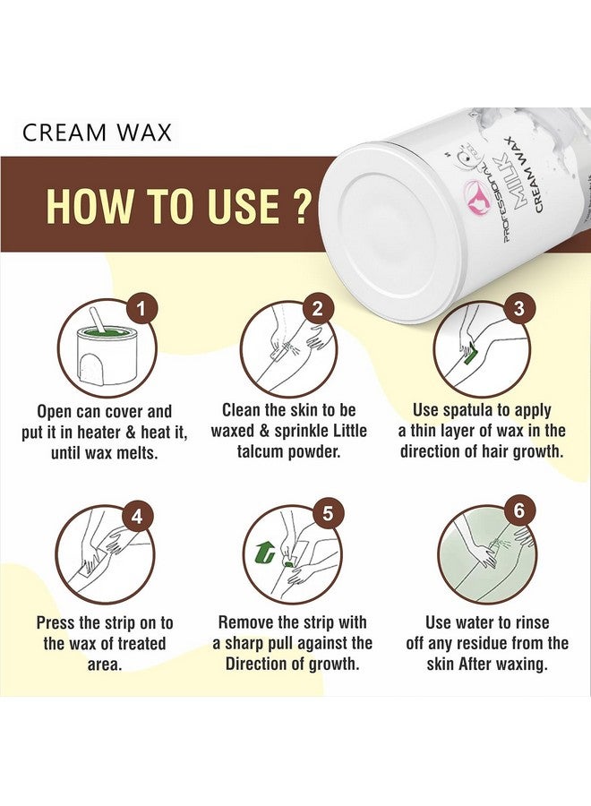 professional feel شمع حليب كريمي احترافي مع شرائح الشمع، شمع قابل للذوبان في الماء للوجه، الشفاه العليا، الذراعين، الساقين، خط البيكيني، الإبطين والجسم بالكامل (800 جرام) - Image 2