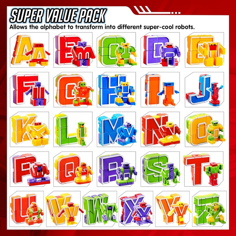 JOYIN Alphabet Robots Toys for Kids, ABC Learning Toys, Alphabots, Letters, Toddlers Education Toy, Carnival Prizes, Christmas, Treasure Box and Prize for Classroom - Image 2