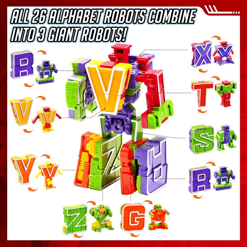 JOYIN Alphabet Robots Toys for Kids, ABC Learning Toys, Alphabots, Letters, Toddlers Education Toy, Carnival Prizes, Christmas, Treasure Box and Prize for Classroom - Image 3