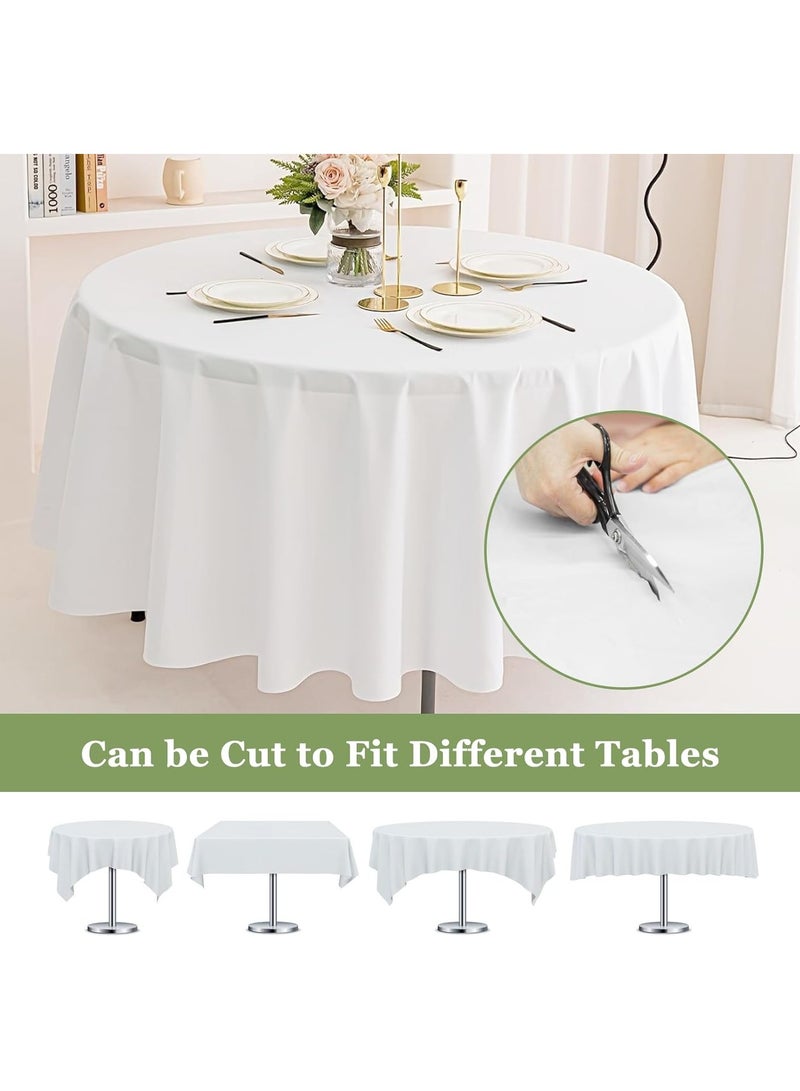 ثمانية فيبيهاوس 4 عبوات مفارش مائدة يمكن التخلص منها مفرش طاوله ابيض, مفرش طاولة مستطيل بلاستيك, غطاء طاولة زخرفي مقاوم للماء للشواء أو الحفلات أو الزفاف أو الاستخدام الداخلي أو الخارجي مفرش طاوله طعام غطاء طاولة طعام - Image 4