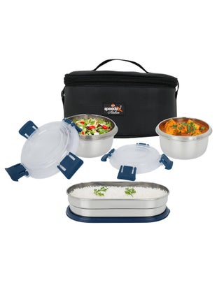 Speedex Happy Meal Ultimate Lunch Box Set 2 x 350ml Containers 1 x 550ml Container Lock Lock Zipper Bag Fabric Bag LeakProof Durable Portable Blue - pzsku/Z302D3F08A045740566AAZ/45/1748265079/c2c0660f-2715-4f97-bd25-e3a27b1e3db4