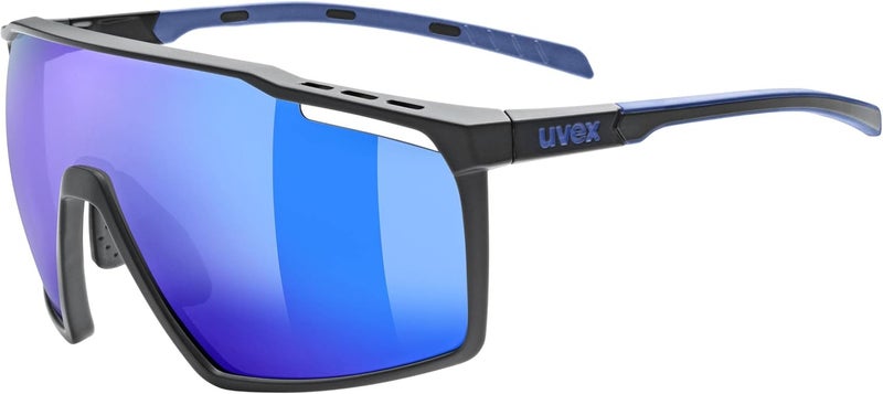 UVEX SUNGLASSES MTN PERFORM - BLACK- BLUE MATT/MIROR BLUE - Image 1