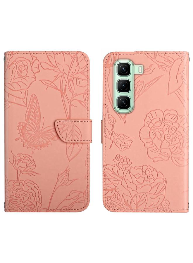 Zaboon Case For Infinix Hot 50 Pro+ 4G Skin Feel Butterfly Embossed Flip Leather Phone Case - Image 1