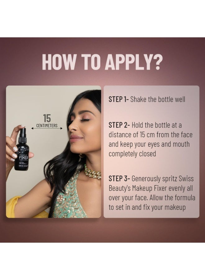 Swiss Beauty Natural Makeup Fixer | Natural Dewy Finish | With Vitamin E and Aloe Vera | Long-Lasting | Hydrating & Refreshing Setting Spray | 70 ml - Image 5