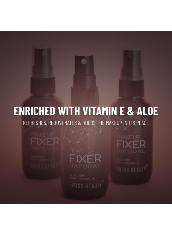 Swiss Beauty Natural Makeup Fixer | Natural Dewy Finish | With Vitamin E and Aloe Vera | Long-Lasting | Hydrating & Refreshing Setting Spray | 70 ml - Image 4