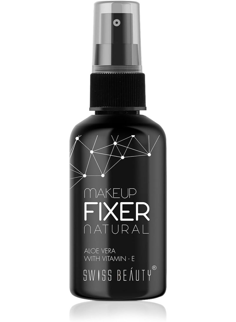Swiss Beauty Natural Makeup Fixer | Natural Dewy Finish | With Vitamin E and Aloe Vera | Long-Lasting | Hydrating & Refreshing Setting Spray | 70 ml - Image 1