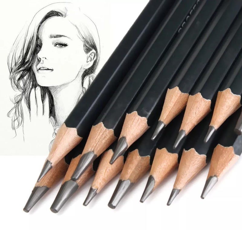 PAXCOO PAXCOO Set of 12 Pcs Professional Drawing Sketching Pencil Drawing Art Pencils Graphite Shading Pencils for Beginners & Pro Artists Professional Sketch,Suitable for Art Design, Shading, Adults & Kid  - Image 2