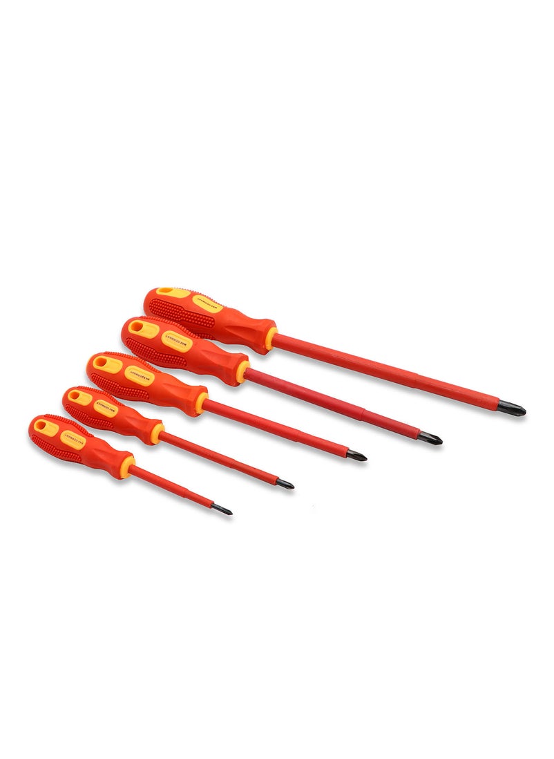 Max Germany Max Germany 421K-P5 5 Pieces Philips Insulated Screw Driver Set - Orange 