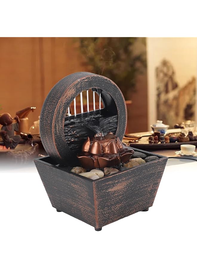 إيروريكس نافورة سطح الطاولة، نافورة سطح الطاولة، نافورة المكتب، مع أضواء LED، نافورة مياه صينية، صخور نهرية، نافورات مياه لديكور المكتب المنزلي، الاسترخاء واليوغا - Image 5