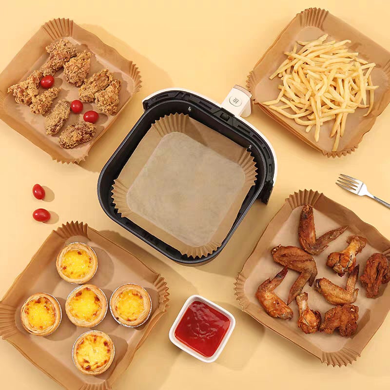 Air Fryer Paper Silicone Oil Paper Food Grade Baking Paper Tray Oil-Proof Leak-Proof Oil-Proof Paper Disposable Fryer Paper - Image 2
