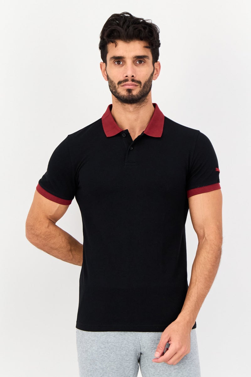 PUMA Men Slim Fit Short Sleeves Outdoor Polo Shirt, Black - Image 1