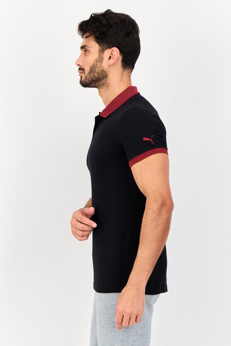 PUMA Men Slim Fit Short Sleeves Outdoor Polo Shirt, Black - Image 3