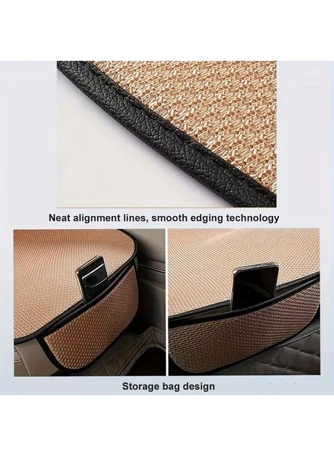 Grey Non Slip Wear Resistant Breathable Car Seat Covers With Storage Pockets - Image 5