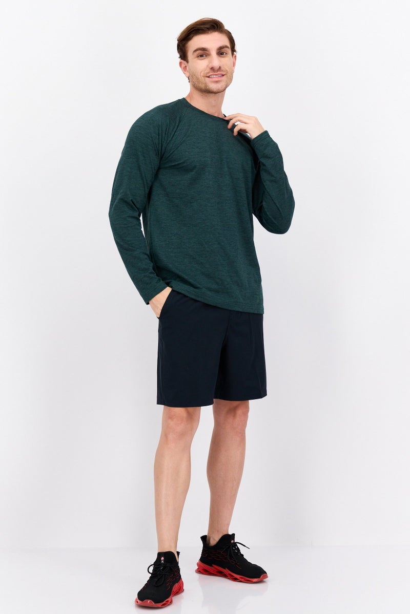 Gaiam Men Sportswear Fit Long Sleeves Heather Outdoors T-Shirt, Pine Grove Green - Image 4