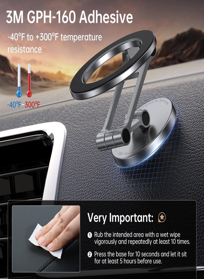 ساينك واير حامل سيارة SYNCWIRE متوافق مع MagSafe، حامل مغناطيسي قابل للطي، دوران 360 درجة، حامل سيارة متنقل MagSafe، هيكل معدني كامل، متوافق مع iPhone 17 Pro Max و16 و15 و14 و13 وجميع الهواتف - Image 4