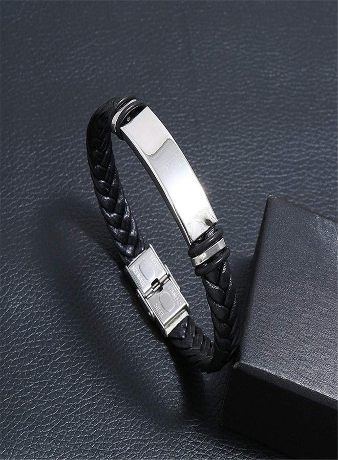Sunling 2 Pack Dainty Braided Leather WWJD Bracelet for Men Women Inspirational Religious Reminder Jewerly Gift for Him Her - Image 4