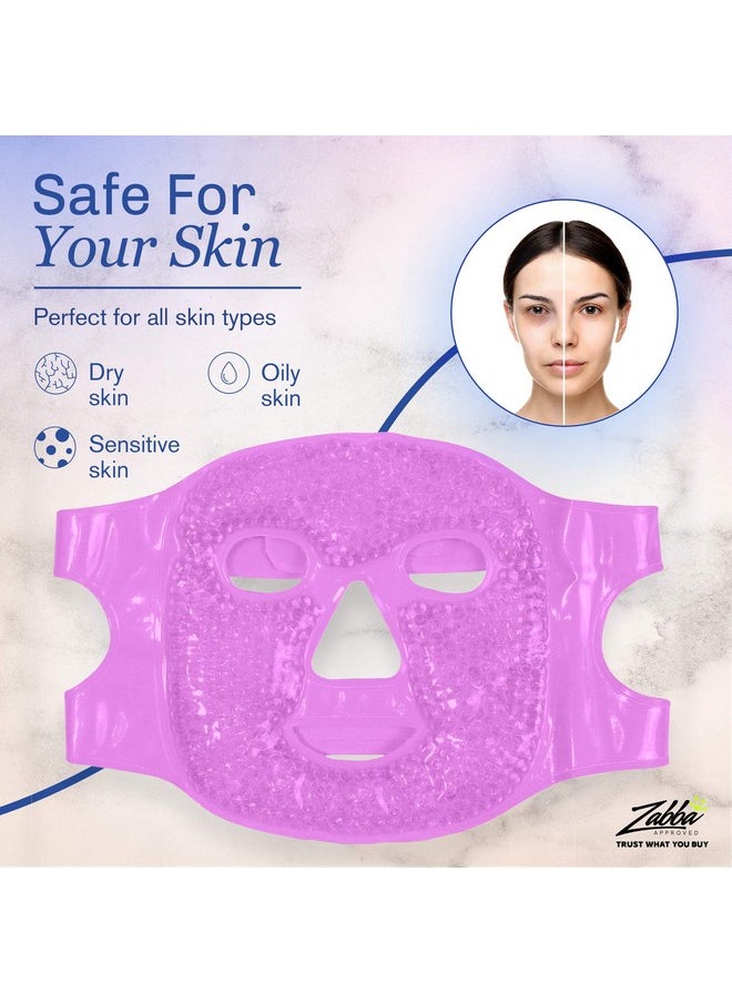Perfecore Facial Mask Get Rid Of Puffy Eyes Migraine Relief, Sleeping, Travel Therapeutic Hot Cold Compress Pack Gel Beads, Spa Therapy Wrap For Sinus Face Puffiness Headaches Gel Mask  - Image 4